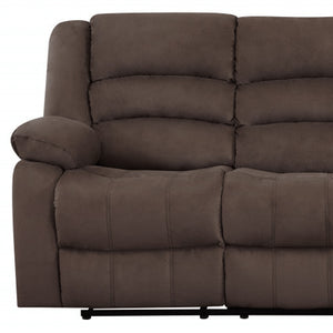 40" Contemporary Brown Fabric Sofa