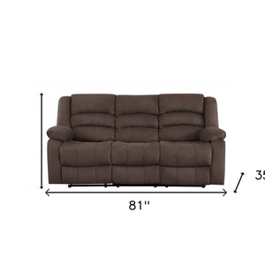 40" Contemporary Brown Fabric Sofa