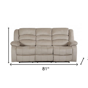 40" Contemporary Beige Fabric Sofa