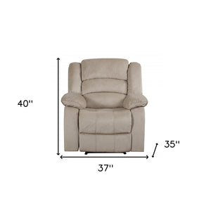 40" Contemporary Beige Fabric Chair