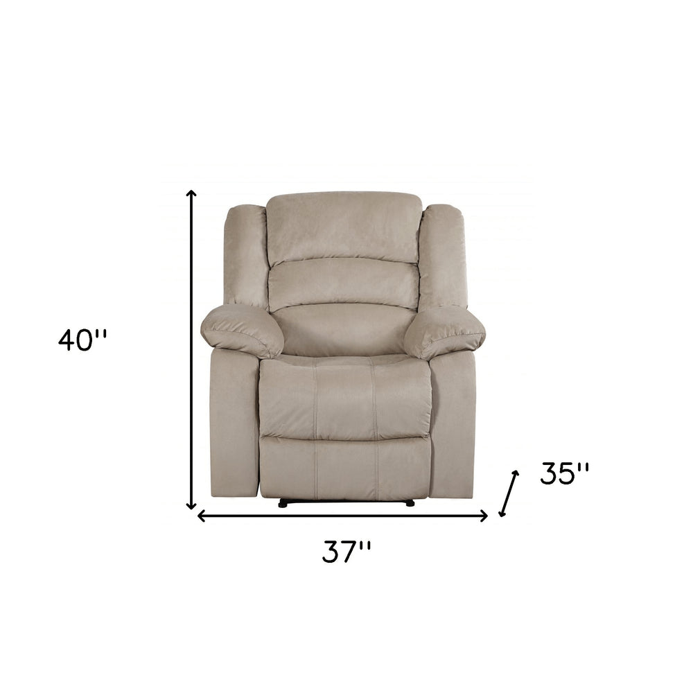40" Contemporary Beige Fabric Chair