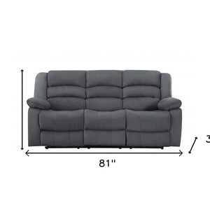 81" Gray Microsuede Manual Gliding Recliner