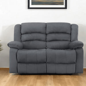 60" Gray Microfiber Manual Reclining Loveseat