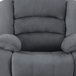 37" Gray Microsuede Manual Gliding Recliner