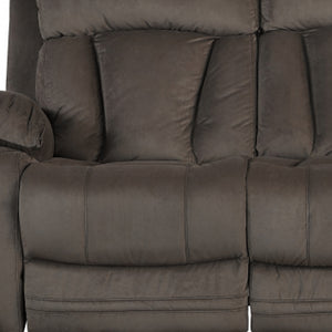 84" Brown Microsuede Manual Gliding Recliner