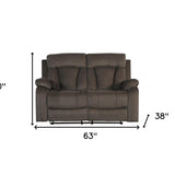 40" Modern Brown Fabric Loveseat