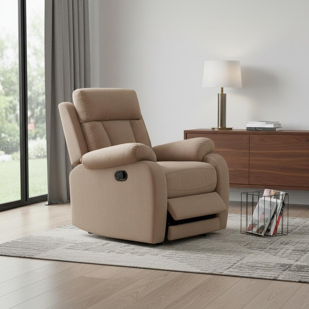 40" Modern Beige Fabric Chair