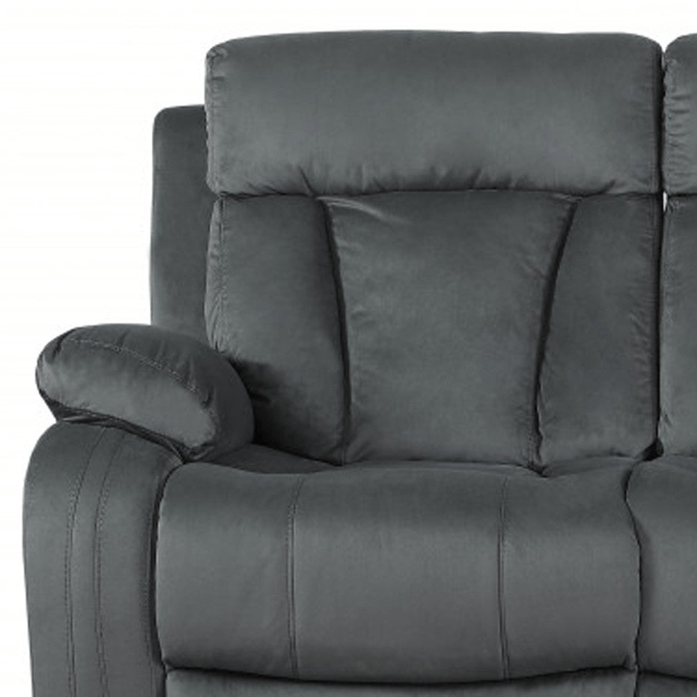 40" Modern Grey Fabric Sofa