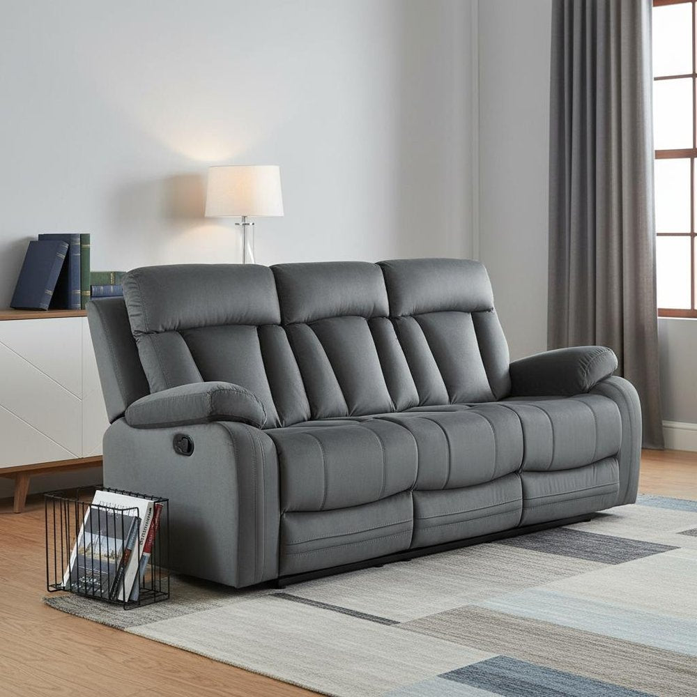 40" Modern Grey Fabric Sofa