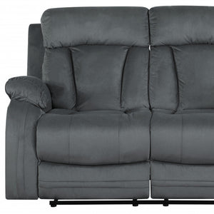 40" Modern Grey Fabric Loveseat