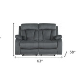 40" Modern Grey Fabric Loveseat