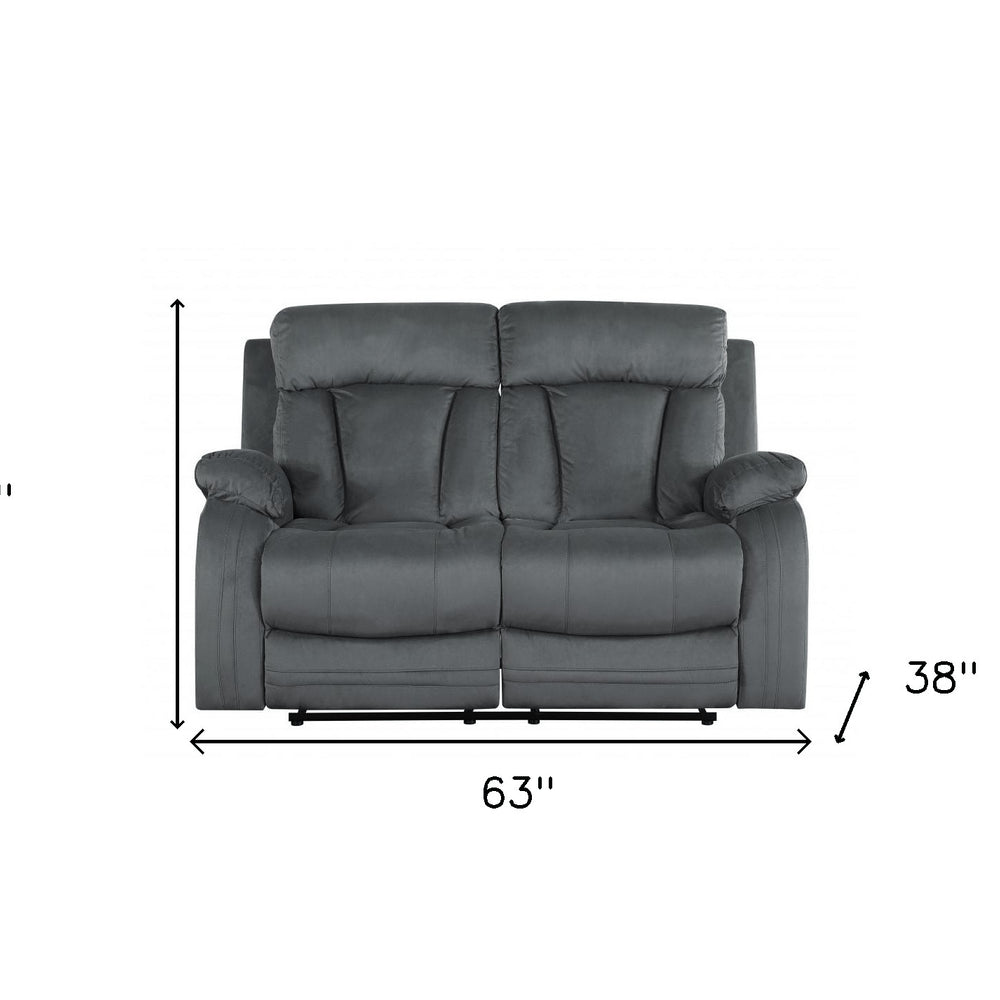 40" Modern Grey Fabric Loveseat