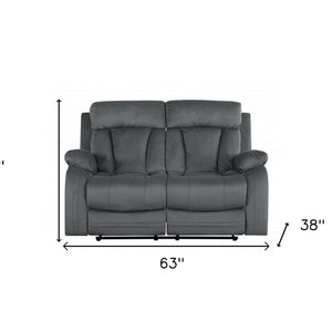 40" Modern Grey Fabric Loveseat