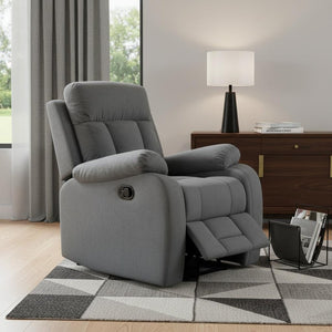 40" Modern Grey Fabric Loveseat