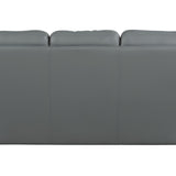 85" Gray Leather Sofa With Silver Legs