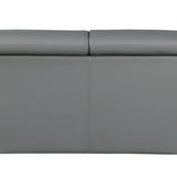 86" Gray Leather Sofa With Silver Legs