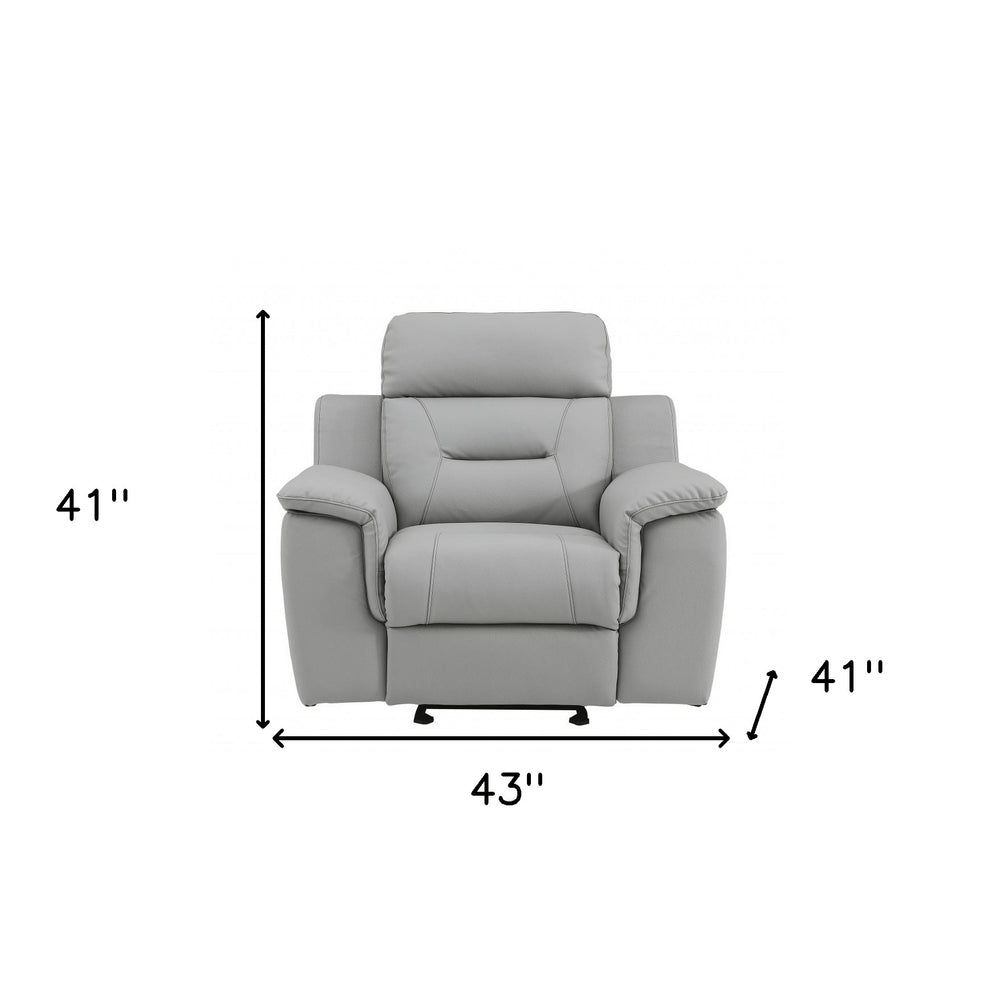 41" Grey Fascinating Leather Reclining Chair.