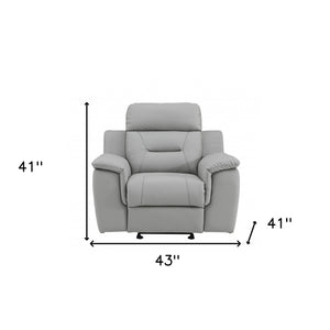 41" Grey Fascinating Leather Reclining Chair.