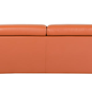 89" Camel Italian Leather Sofa With Silver Legs