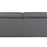89" Dark Gray Italian Leather Sofa With Silver Legs