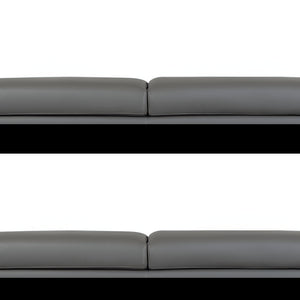 89" Dark Gray Italian Leather Sofa With Silver Legs