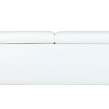 89" White Italian Leather Sofa With Silver Legs