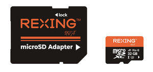 REXING microSDXC UHS-3 4K Full HD Video High Speed Transfer Monitoring SD Card with Adapter for Dash Cams, Surveillance System, Security Camera, & Body Cam