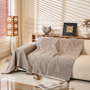 Natural Textured Linen Couch Cover, Breathable & Hypoallergenic Furniture Protector