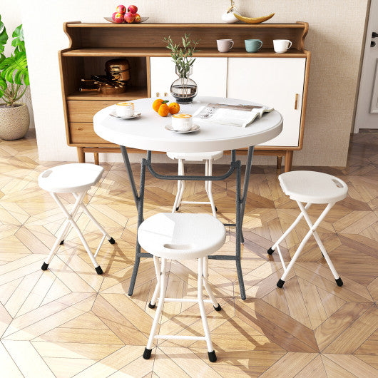 32 Inch Round Folding Table with Thick Tabletop for Picnic
