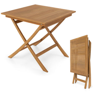 32-Inch Square Solid Teak Wood Patio Dining Table for 4