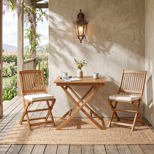 32-Inch Square Solid Teak Wood Patio Dining Table for 4