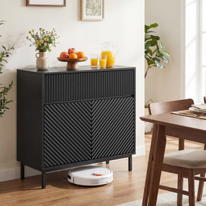 32" Wide Buffet Cabinet with 2 Doors and 1 Drawer for Kitchen-Black