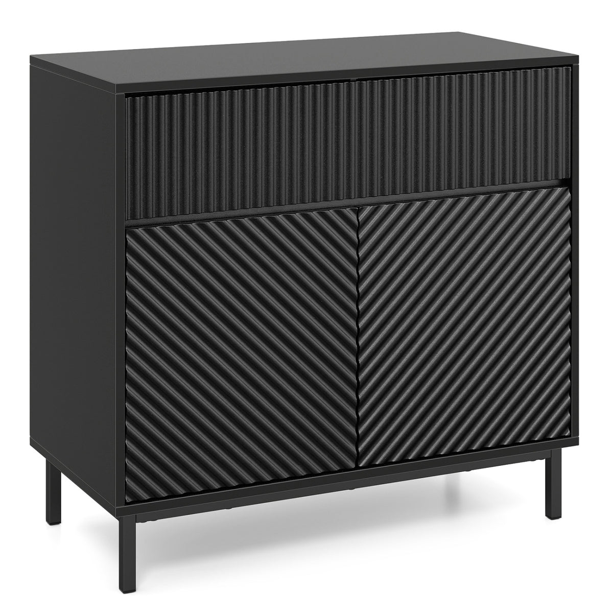 32" Wide Buffet Cabinet with 2 Doors and 1 Drawer for Kitchen-Black