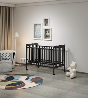 Crib 3 In 1 Convertible, Made Of Sustainable Pinewood, Non Toxic Finish, Comes With Locking Wheels, Wooden Nursery Furniture by Couch.com
