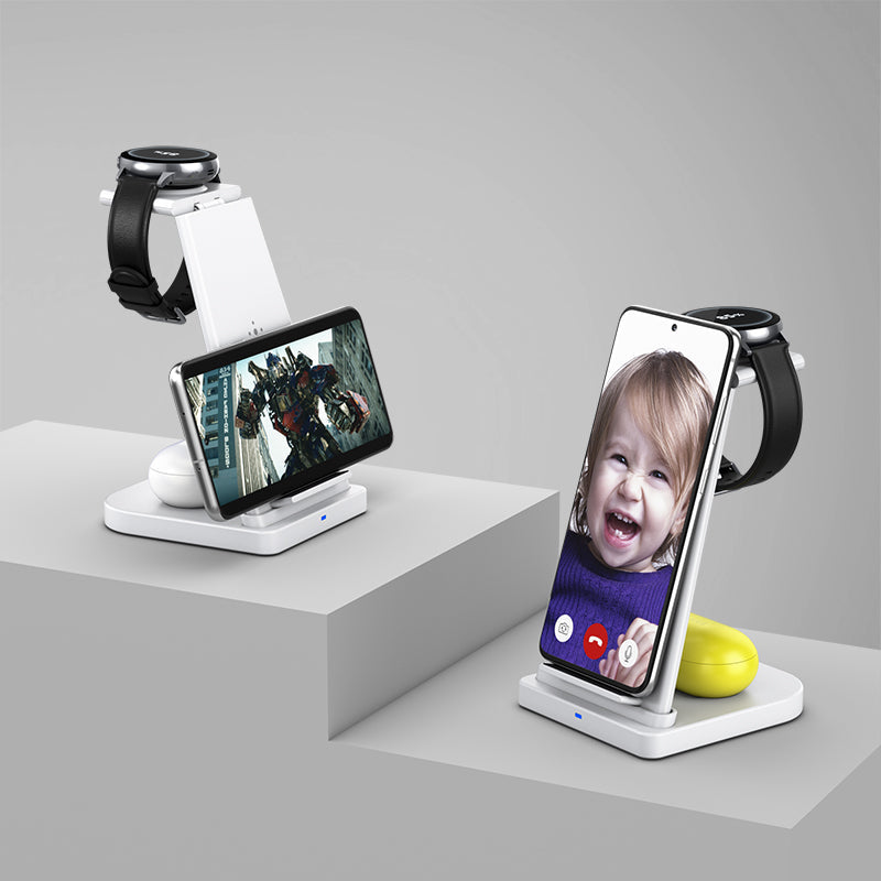 3-in-1 Fast Wireless Charging Stand for Phones, Apple Watch & AirPods by Infinite Basics