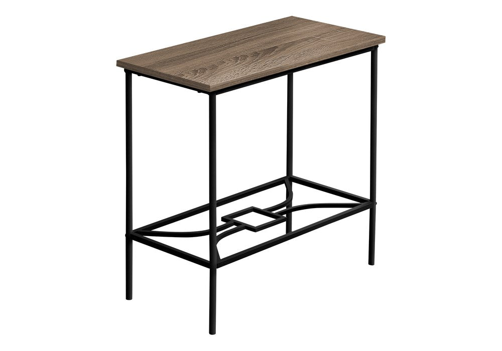 24" Taupe And Black Console Table With Storage