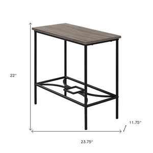 24" Taupe And Black Console Table With Storage