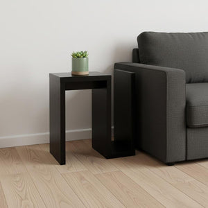 24" Dark Brown Wood And Metal End Table With Shelf