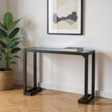 42" Clear and Black Glass Console Table