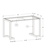 42" Clear and Black Glass Console Table