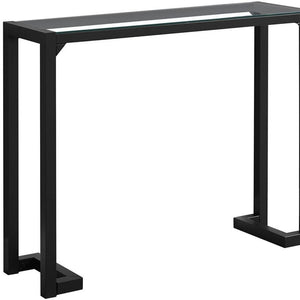 42" Clear and Black Glass Console Table
