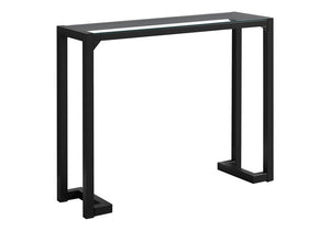 42" Clear and Black Glass Console Table