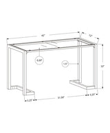 42" Clear and Black Glass Console Table