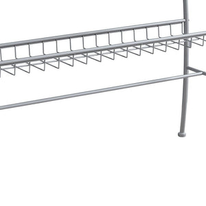 42" Clear and Silver Glass and Metal Console Table With Shelf