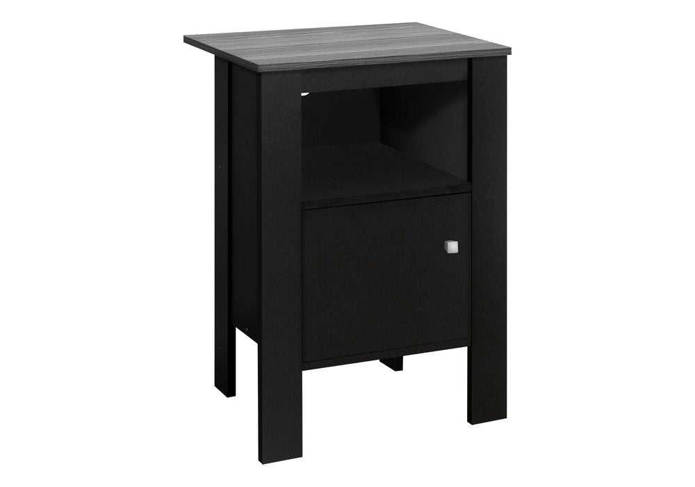 24" Black Wood Nightstand