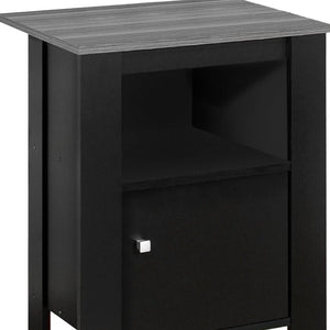 24" Black Wood Nightstand