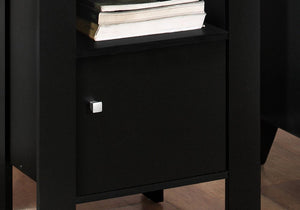 24" Black Wood Nightstand