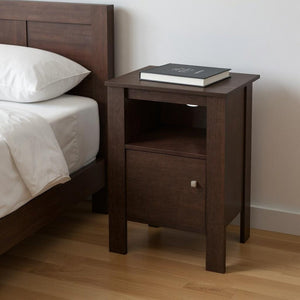24" Espresso Wood Nightstand