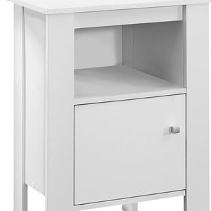 24" White Wood End Table With Shelf