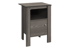 24" Gray Wood End Table With Shelf